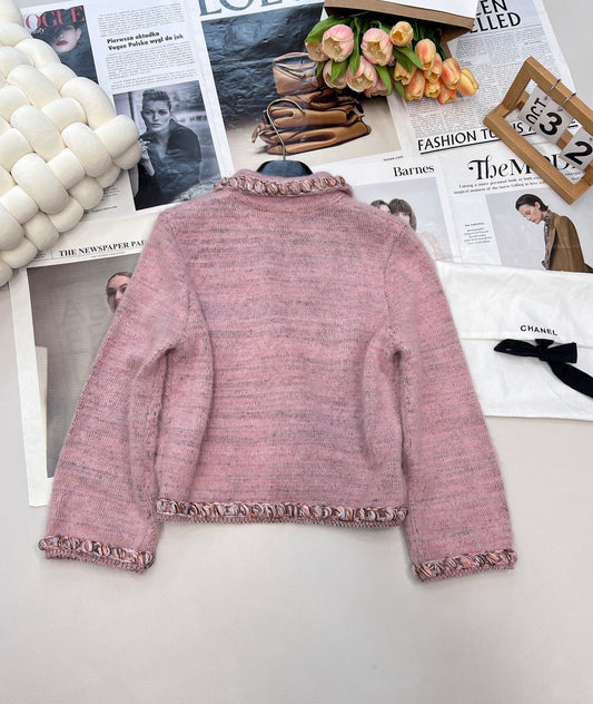 Taro-colored cardigan jacket