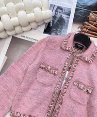 Taro-colored cardigan jacket