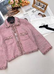 Taro-colored cardigan jacket
