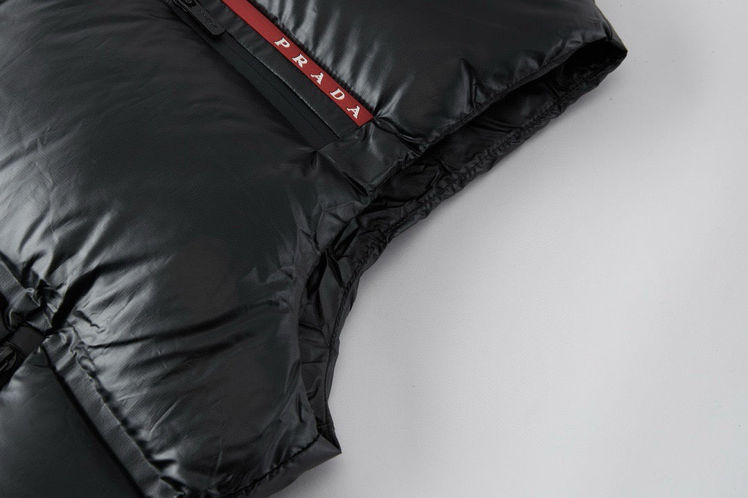 gilet en duvet à ruban adhésif