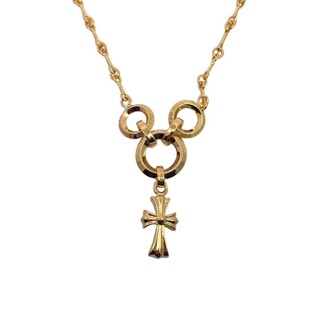 🔥🔥🔥24FW NOUVEAU collier petite croix à trois anneaux CHHES