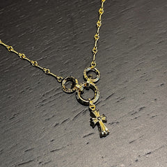 🔥🔥🔥24FW NEW CHHES three-ring small cross necklace