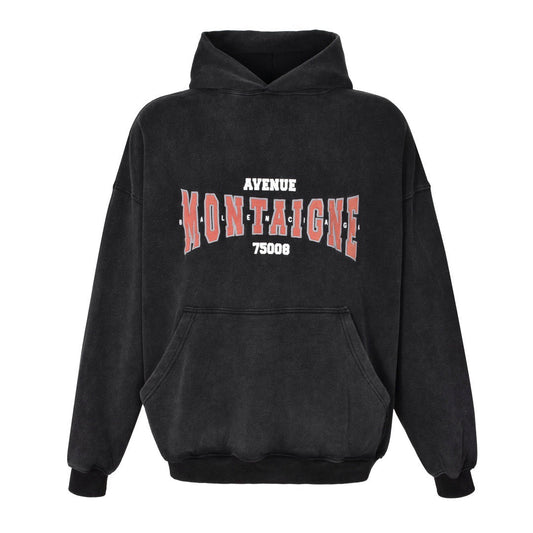 Sweat à capuche délavé avec lettres brodées