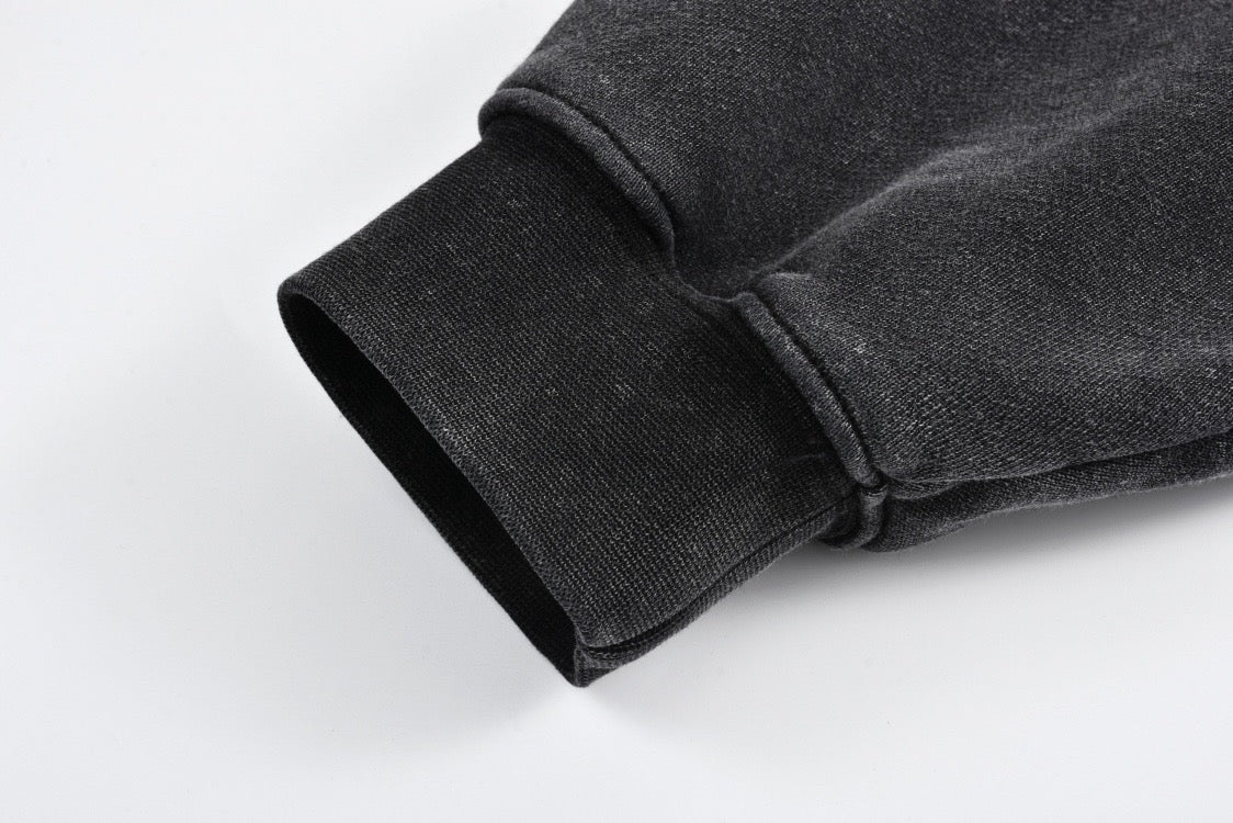 Sweat à capuche délavé avec lettres brodées