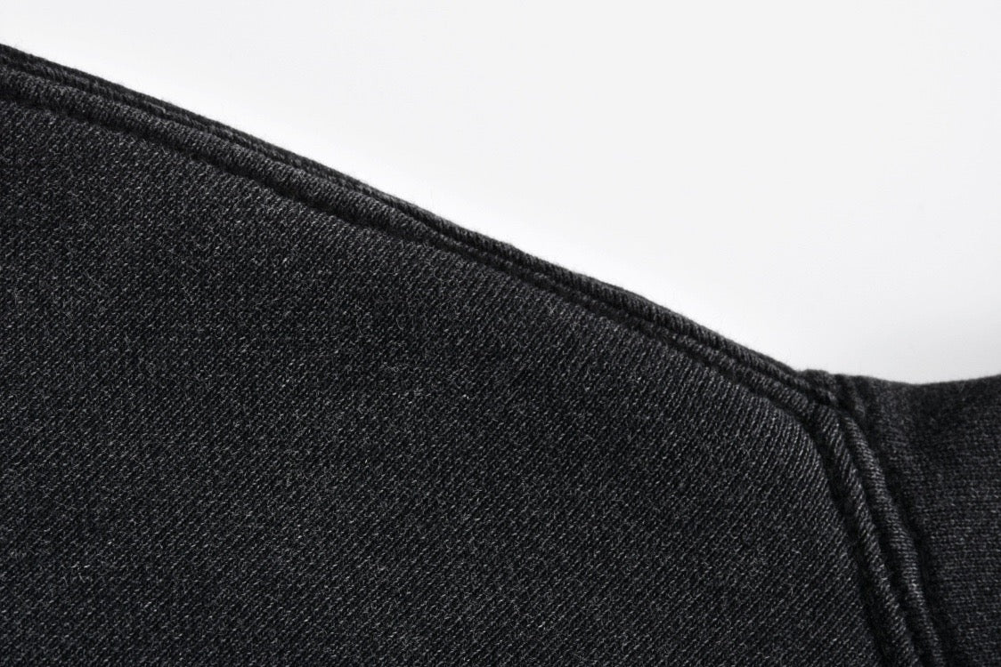 Sweat à capuche délavé avec lettres brodées