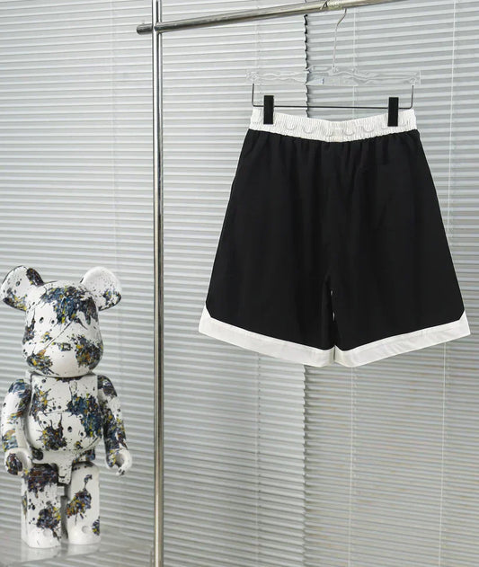 Spring and summer embroidered contrast color three-dimensional webbing stitching shorts