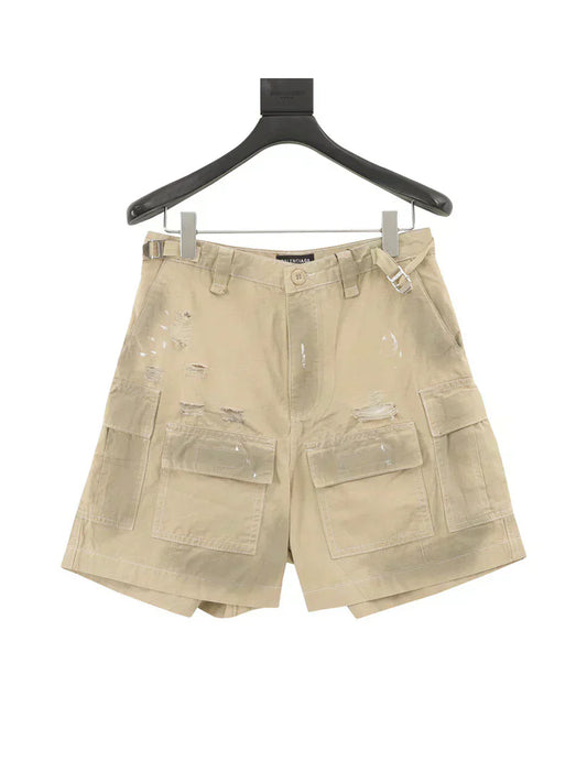 Schwerer, handbemalter, schmutziger Stoff mit Taschen-Denim