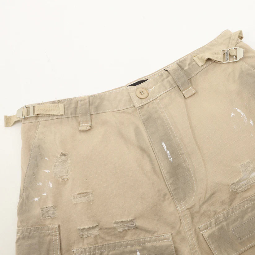 Schwerer, handbemalter, schmutziger Stoff mit Taschen-Denim