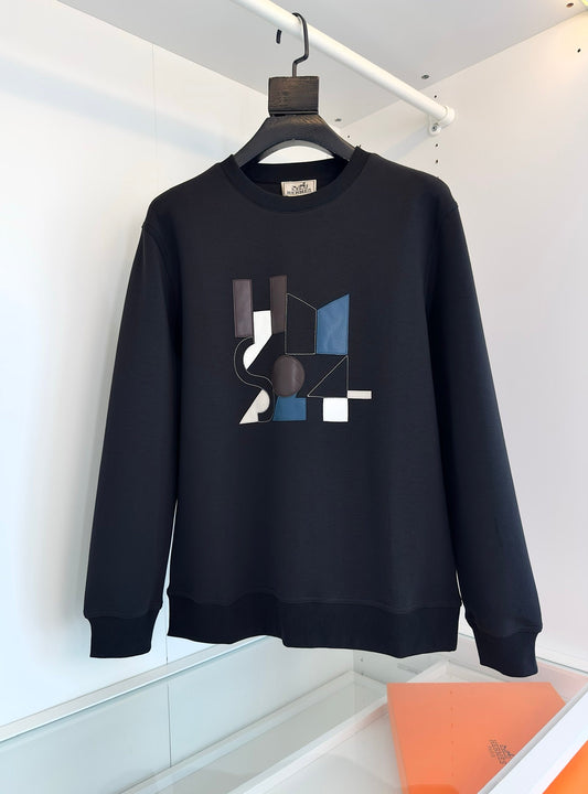 Sweatshirt mit Ledermuster