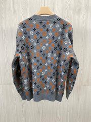 Klassischer Jacquard mit altem Blumenmonogramm ~ zerfetzt! Pullover im Paarstil
