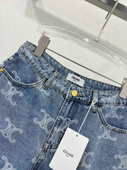 Twill cotton denim fabric with full-print Arc de Triomphe