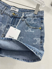 Twill cotton denim fabric with full-print Arc de Triomphe