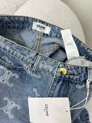 Twill cotton denim fabric with full-print Arc de Triomphe