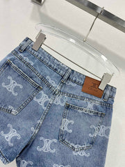 Twill cotton denim fabric with full-print Arc de Triomphe