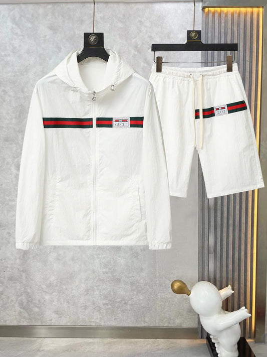 Gleicher Stil für Männer und Frauen. Sommer-Sonnenschutzkleidungs-Shorts-Set