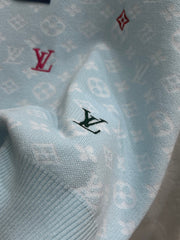 ‌L v Embroidered All-Over Print Knit Sweater