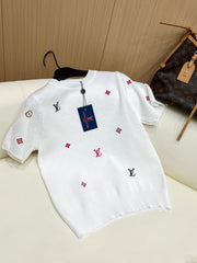 ‌L v Embroidered All-Over Print Knit Sweater