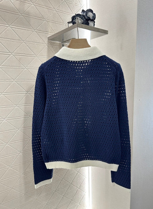 Openwork knit cardigan