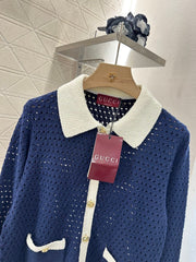 Openwork knit cardigan