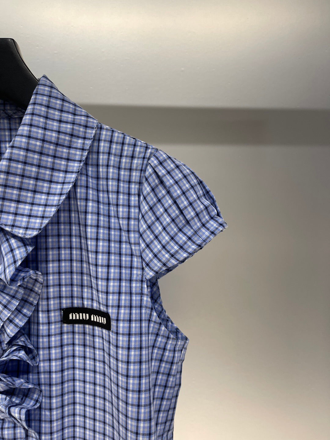 Embroidered patch ruffle + elastic waist casual skirt