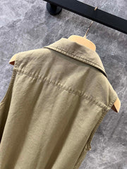 Lapel Work Vest Dress