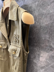 Lapel Work Vest Dress