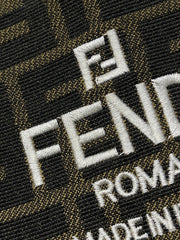 FD pocket letter embroidery all over double F letter jacquard monogram round neck vest dress
