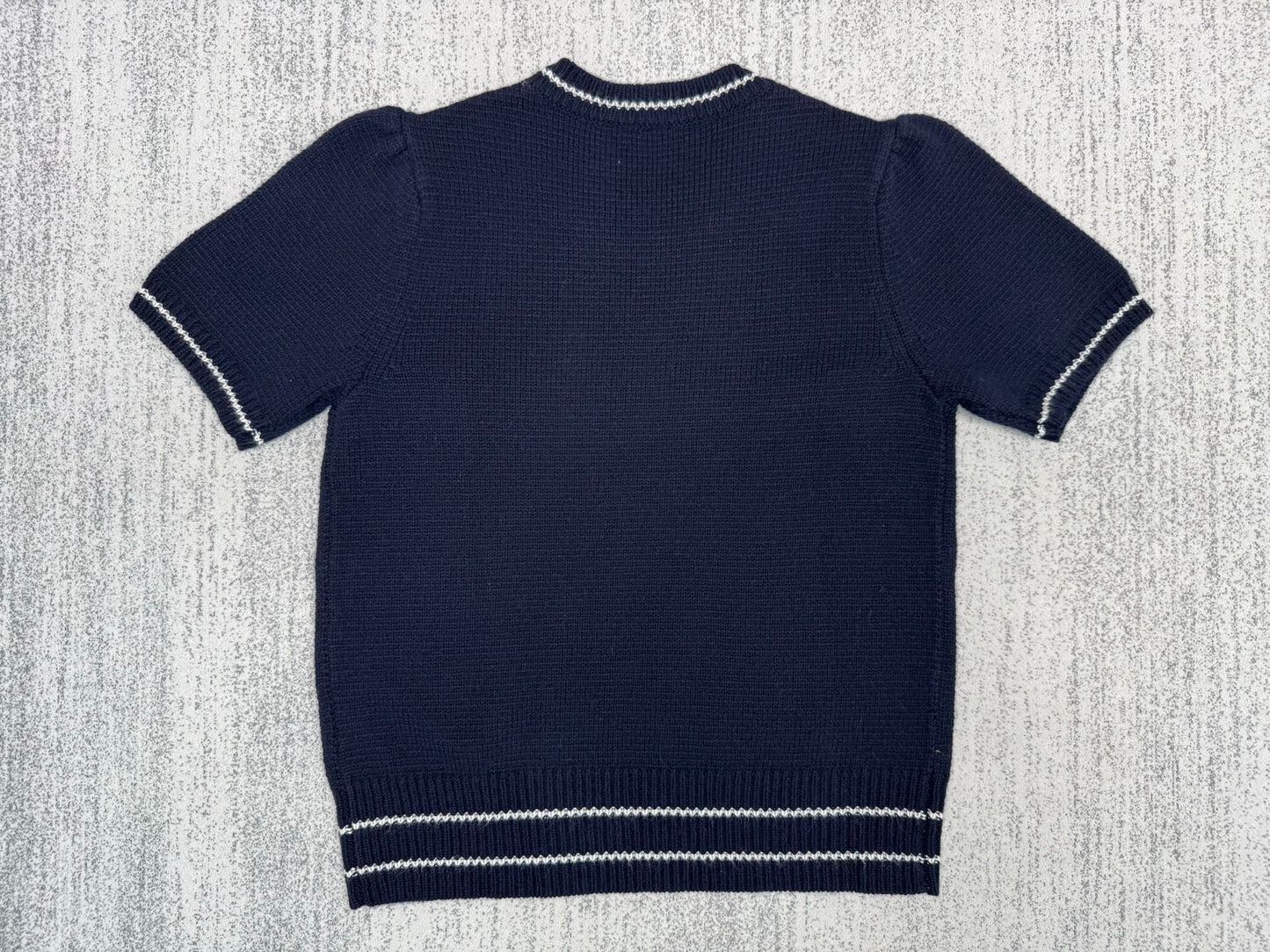 Nouvelles manches courtes en tricot cachemire brodé de lettres classiques Dior