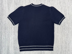 classic letter embroidered cashmere knitted short sleeves