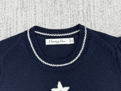 classic letter embroidered cashmere knitted short sleeves