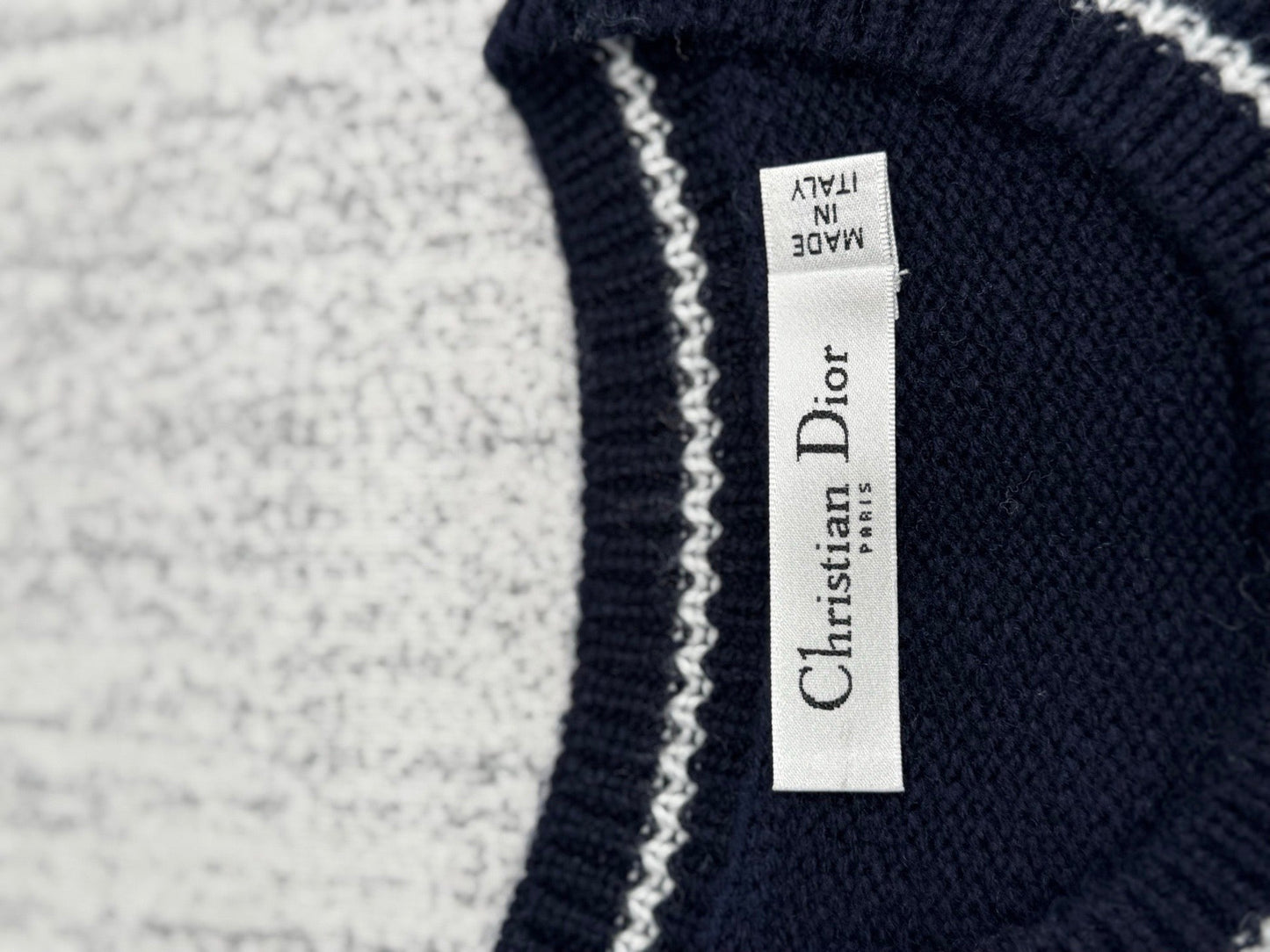 Nouvelles manches courtes en tricot cachemire brodé de lettres classiques Dior