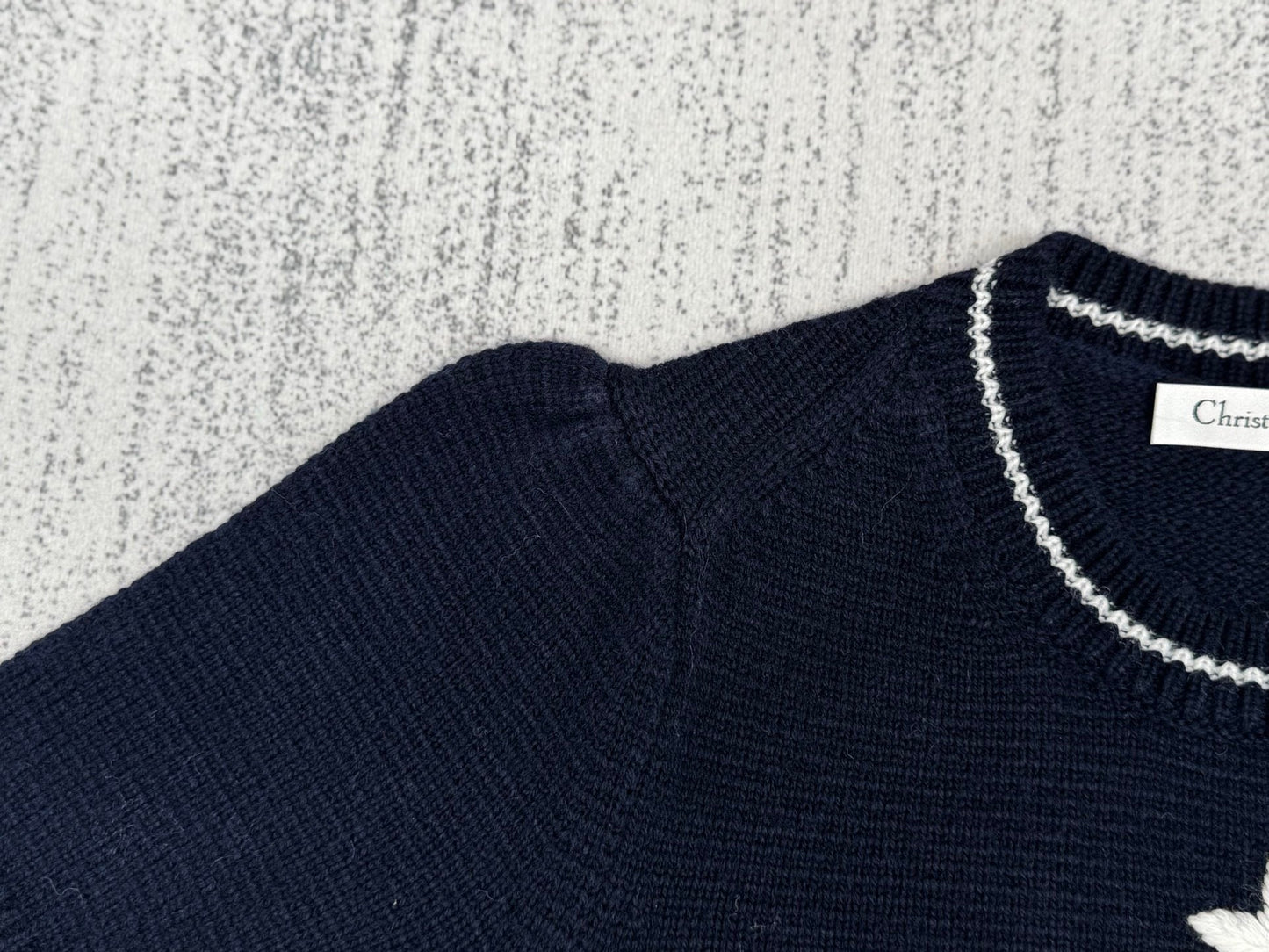 Nouvelles manches courtes en tricot cachemire brodé de lettres classiques Dior