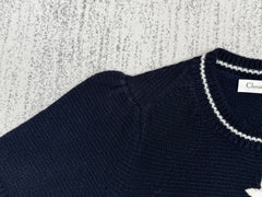 classic letter embroidered cashmere knitted short sleeves