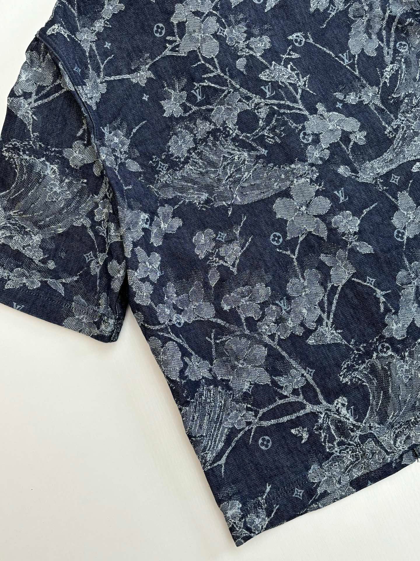 Nouvelle veste à manches courtes en denim à fleurs 25Ss