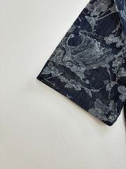 25Ss new denim floral shirt short-sleeved jacket
