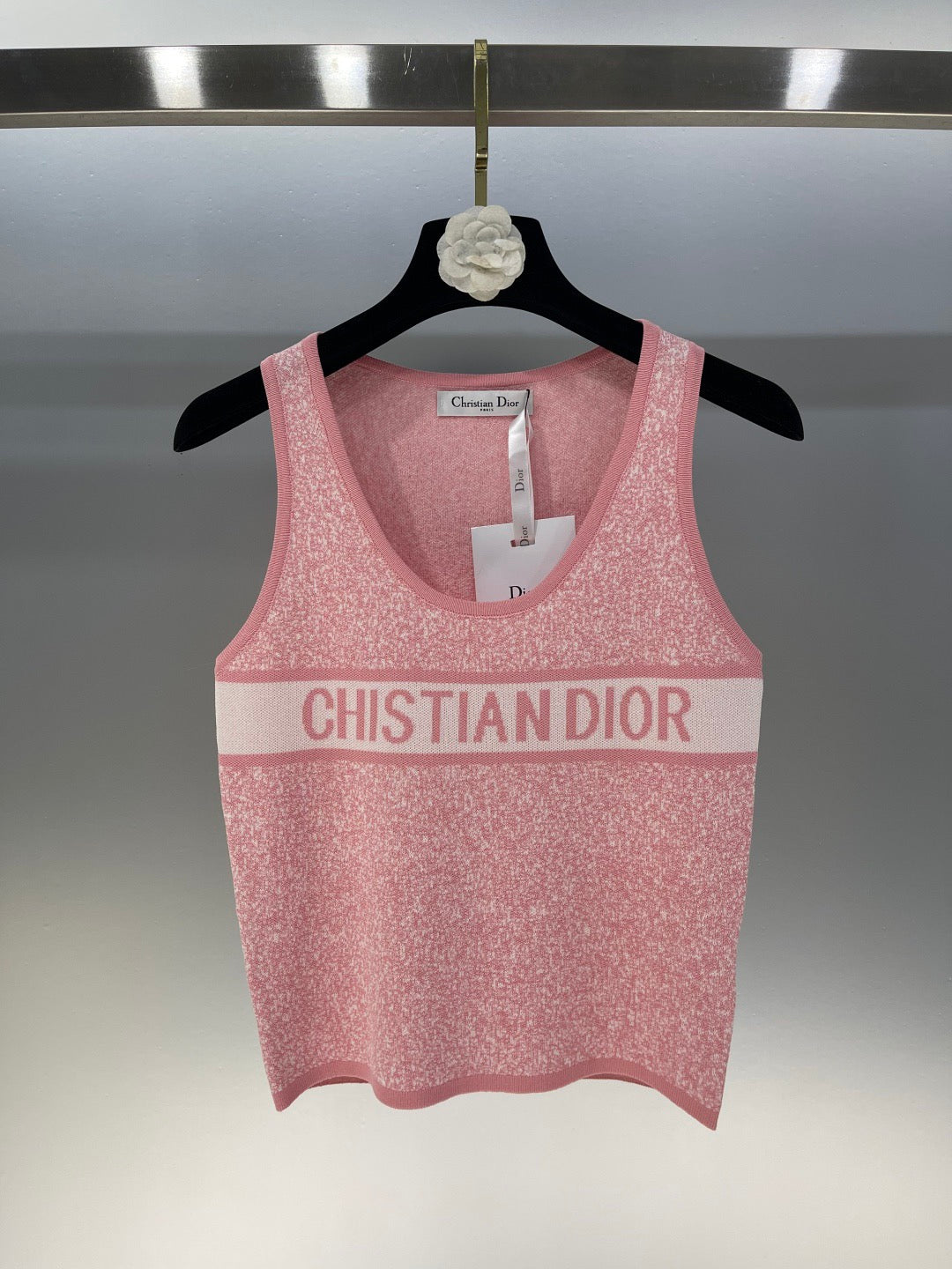 Gestrickte Weste mit Rundhalsausschnitt und Schneeflockenmuster