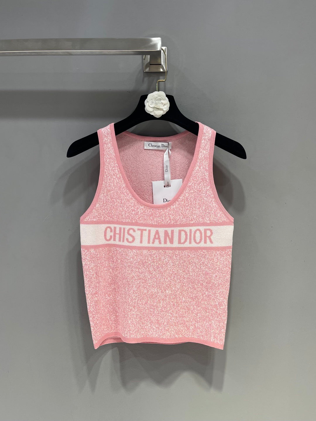 Gestrickte Weste mit Rundhalsausschnitt und Schneeflockenmuster