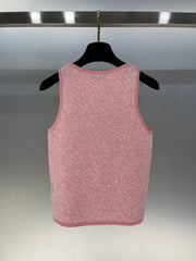Snowflake knitted crew neck vest