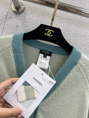 Contrast hem tie knitted short cardigan