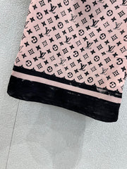 Jacquard stitching round neck short-sleeved T-shirt