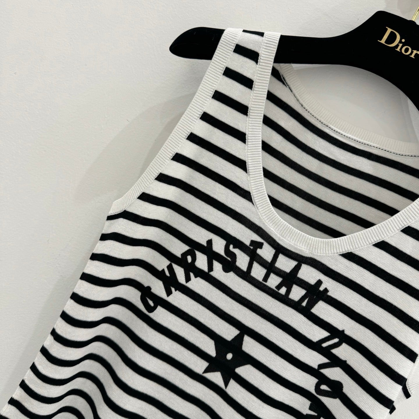 Navy Striped Happy Star Knit Vest Top