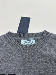 3D embroidered letter logo knitted wool short sleeves