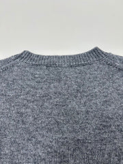 3D embroidered letter logo knitted wool short sleeves