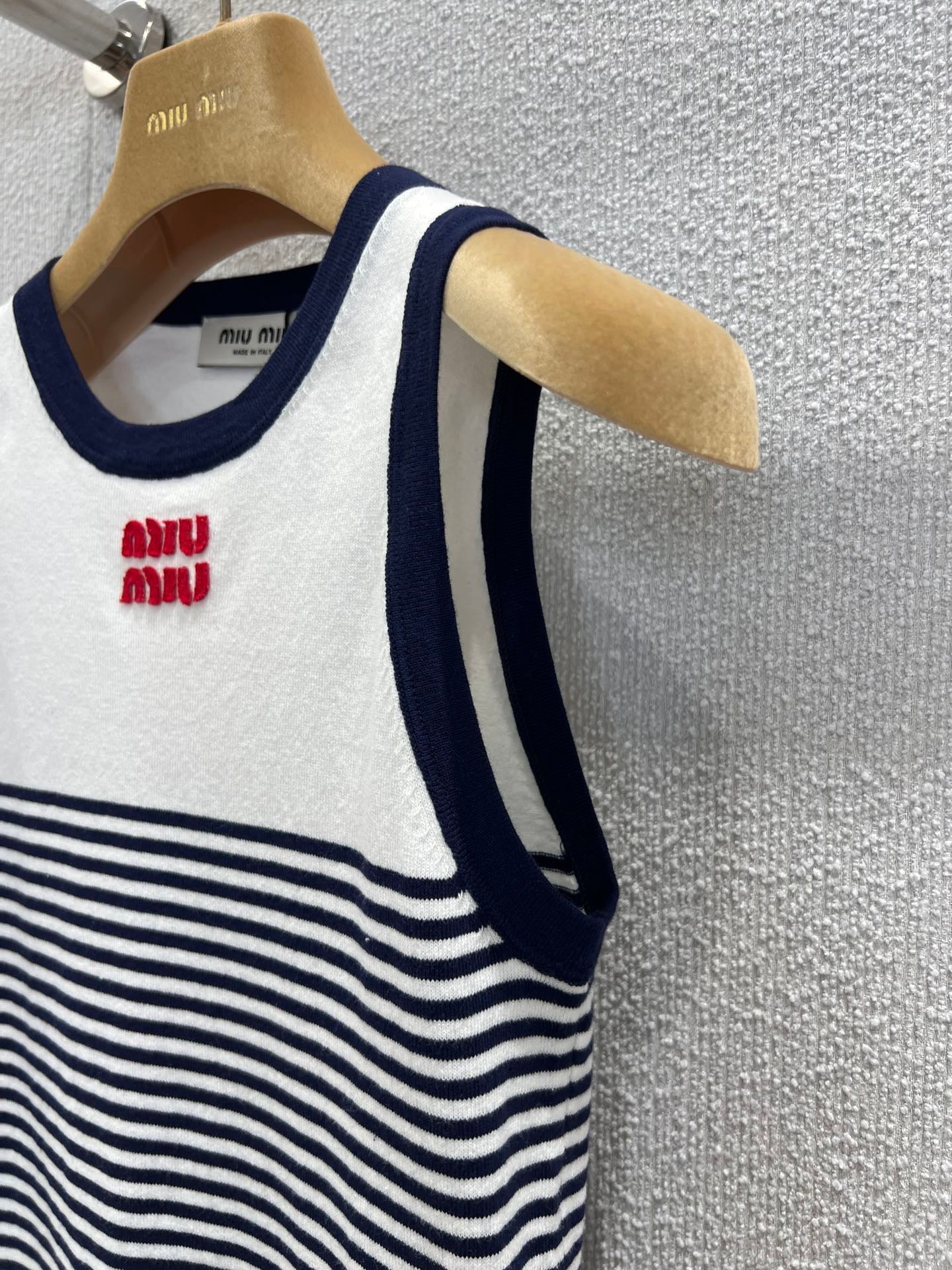 Micro Logo Cotton Stripe Knit Vest