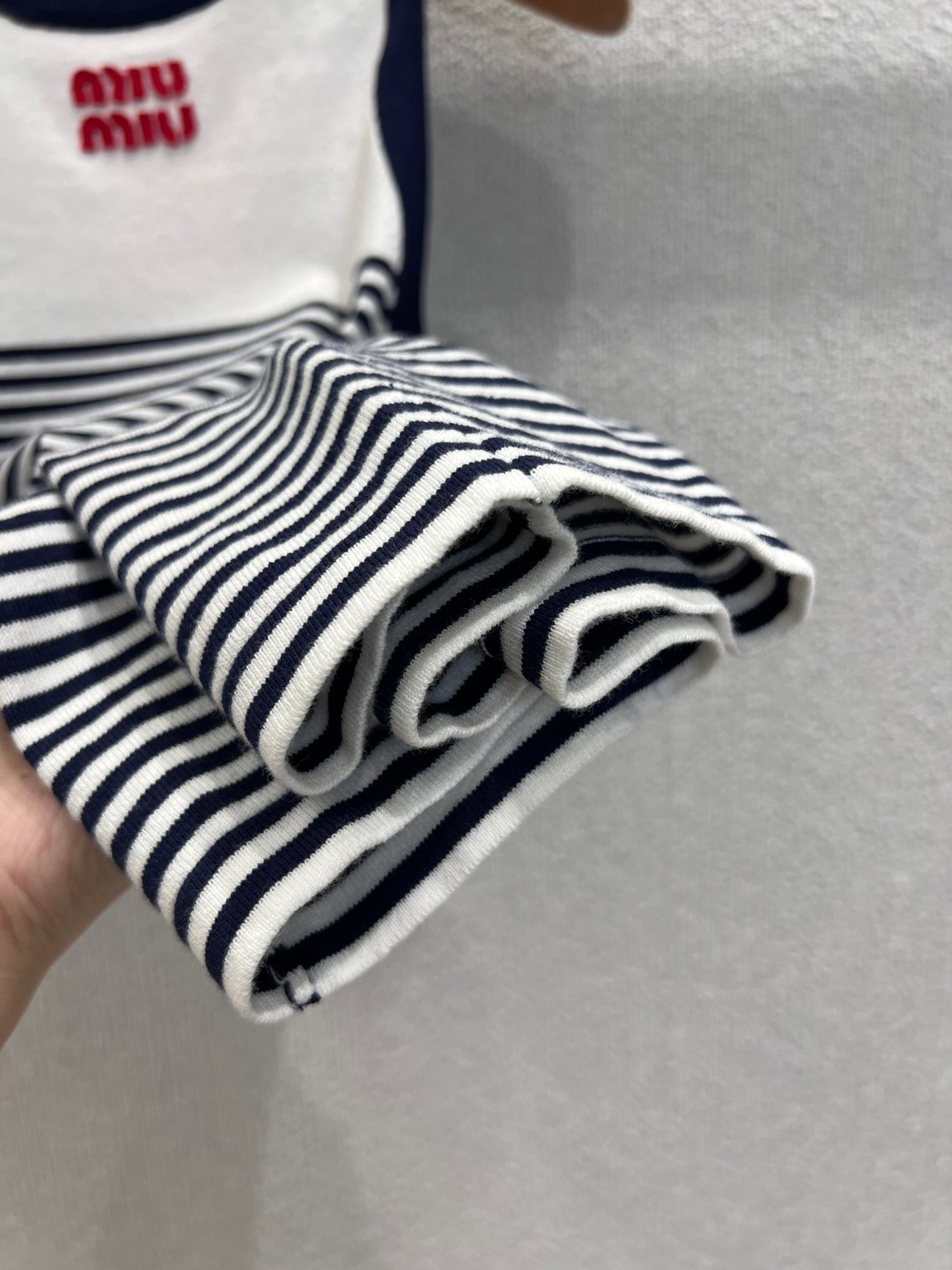 Micro Logo Cotton Stripe Knit Vest