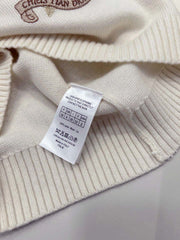 Gold thread five-pointed star ribbon round neck wool sweater