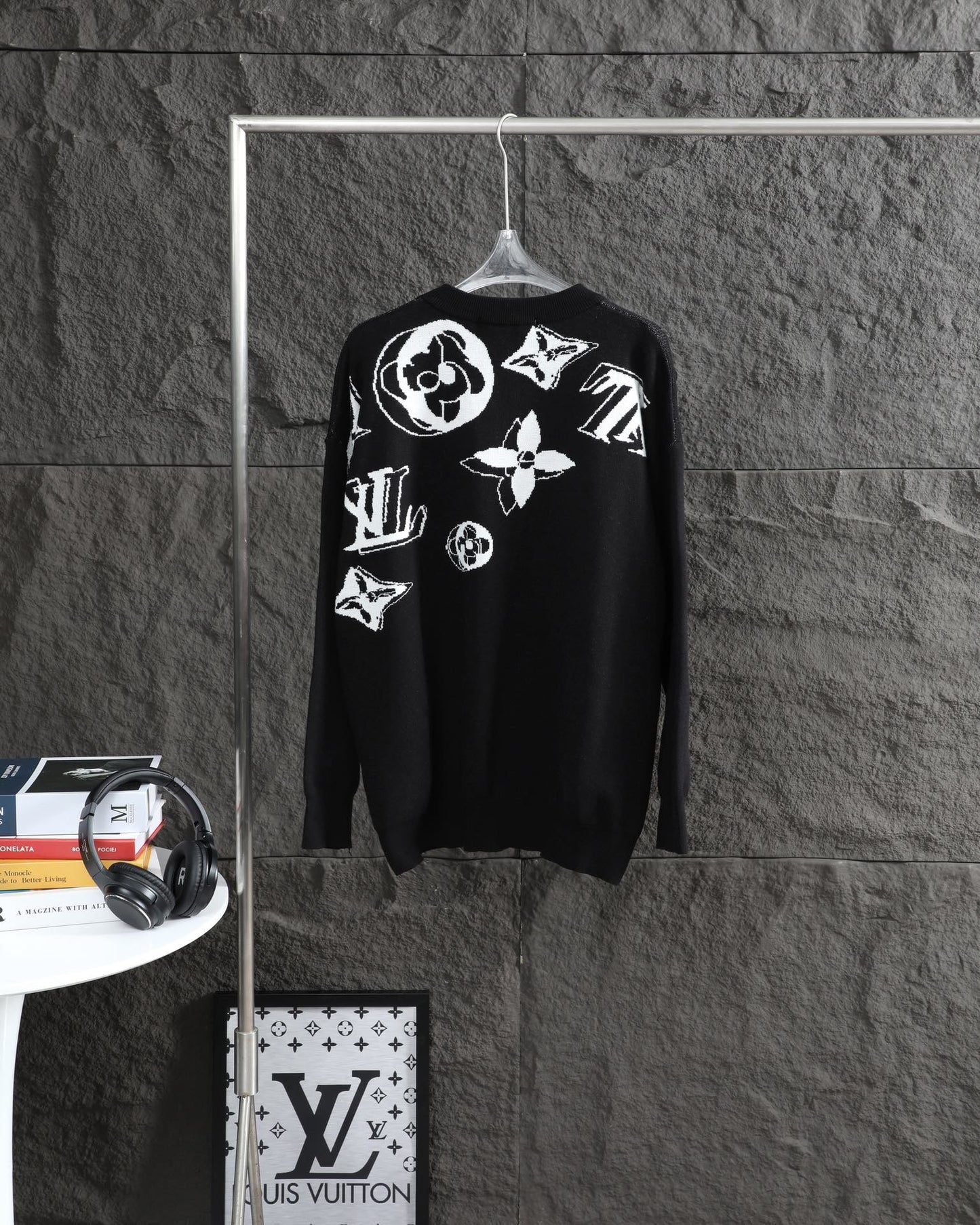 L Jacquard-Pullover mit Rundhalsausschnitt