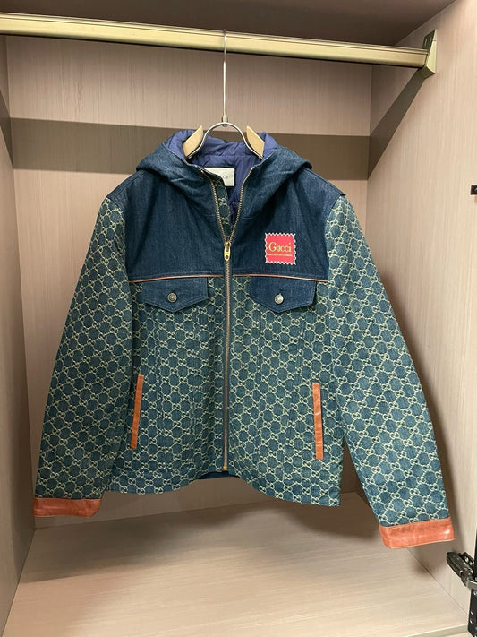 Veste en jean jacquard