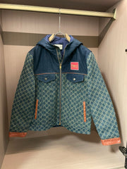 Veste en jean jacquard