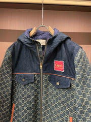 Veste en jean jacquard
